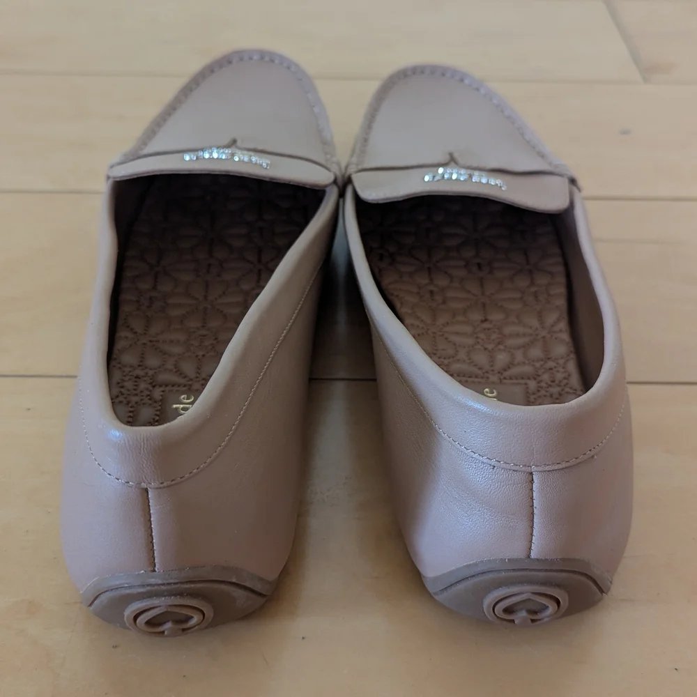 Kate Spade Leather Loafers Tan Made in Italy Flats 10.5-11 NWOT